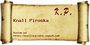 Knall Piroska névjegykártya